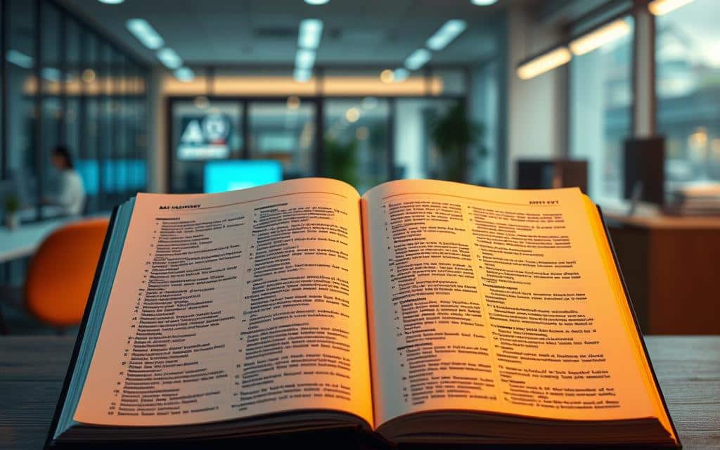 A well-organized data dictionary, with its meticulously crafted metadata, presented against a backdrop of a clean, modern office space. The dictionary's pages, neatly arranged, exude a sense of order and structure, inviting the viewer to explore the intricacies of data management. Warm, diffused lighting casts a subtle glow, highlighting the dictionary's importance as the foundation for data usability. The overall composition conveys a harmonious balance between the practical and the conceptual, reflecting the integral role of the data dictionary in the DBMS landscape. A well-organized data dictionary, with its meticulously crafted metadata, presented against a backdrop of a clean, modern office space. The dictionary's pages, neatly arranged, exude a sense of order and structure, inviting the viewer to explore the intricacies of data management. Warm, diffused lighting casts a subtle glow, highlighting the dictionary's importance as the foundation for data usability. The overall composition conveys a harmonious balance between the practical and the conceptual, reflecting the integral role of the data dictionary in the DBMS landscape.