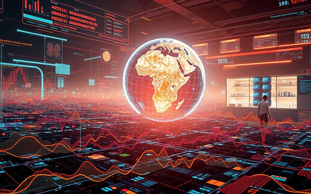 A vast, luminous data landscape stretches before the viewer, a tapestry of vibrant visualizations and analytical insights. In the foreground, dynamic charts and graphs pulsate with the rhythms of scientific discovery, their lines and curves tracing the pulse of public health data. The middle ground is dominated by a holographic globe, its surface shimmering with a wealth of interconnected datasets - satellite imagery, epidemiological trends, and medical breakthroughs. In the distant background, a laboratory emerges, its gleaming instruments and bustling researchers hinting at the tireless work behind the scenes. Warm, diffused lighting bathes the scene, creating a sense of collaborative exploration and the relentless pursuit of knowledge. This is the data-driven heart of science and health, a domain of vast potential for those seeking to harness the power of open-source information. A vast, luminous data landscape stretches before the viewer, a tapestry of vibrant visualizations and analytical insights. In the foreground, dynamic charts and graphs pulsate with the rhythms of scientific discovery, their lines and curves tracing the pulse of public health data. The middle ground is dominated by a holographic globe, its surface shimmering with a wealth of interconnected datasets - satellite imagery, epidemiological trends, and medical breakthroughs. In the distant background, a laboratory emerges, its gleaming instruments and bustling researchers hinting at the tireless work behind the scenes. Warm, diffused lighting bathes the scene, creating a sense of collaborative exploration and the relentless pursuit of knowledge. This is the data-driven heart of science and health, a domain of vast potential for those seeking to harness the power of open-source information.