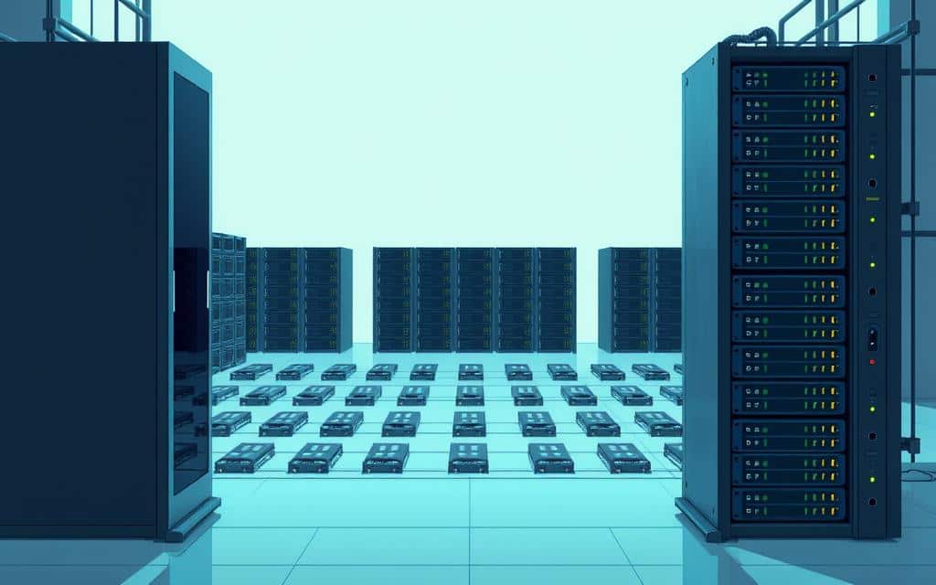 a detailed, technical illustration of a database in a minimalist, clean style. the foreground shows a central server rack or tower, with sleek metallic surfaces and subtle lighting accents. in the middle ground, there are rows of data storage devices and modular components, arranged in a precise, grid-like layout. the background features a plain, soft-toned backdrop, perhaps a studio environment with hints of architectural elements. the overall composition conveys a sense of order, efficiency, and the functional nature of database infrastructure, without extraneous details. the lighting is even and directional, highlighting the technical details of the database components. a detailed, technical illustration of a database in a minimalist, clean style. the foreground shows a central server rack or tower, with sleek metallic surfaces and subtle lighting accents. in the middle ground, there are rows of data storage devices and modular components, arranged in a precise, grid-like layout. the background features a plain, soft-toned backdrop, perhaps a studio environment with hints of architectural elements. the overall composition conveys a sense of order, efficiency, and the functional nature of database infrastructure, without extraneous details. the lighting is even and directional, highlighting the technical details of the database components.